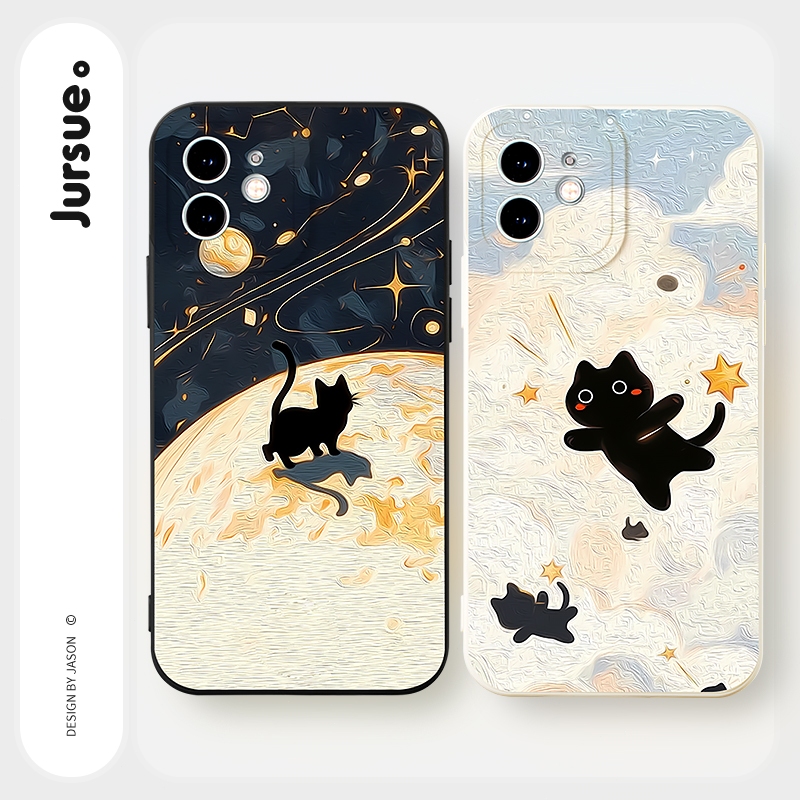 Jursue เคสคู่ เคสไอโฟน คู่รัก กันกระแทกซิลิโคนนุ่มการ์ตูนน่ารักตลก เคสโทรศัพท์ for iPhone 17 Air 16 15 14 13 12 11 Pro Max SE 2020 X XR XS 8 7 Plus พลัส YH417