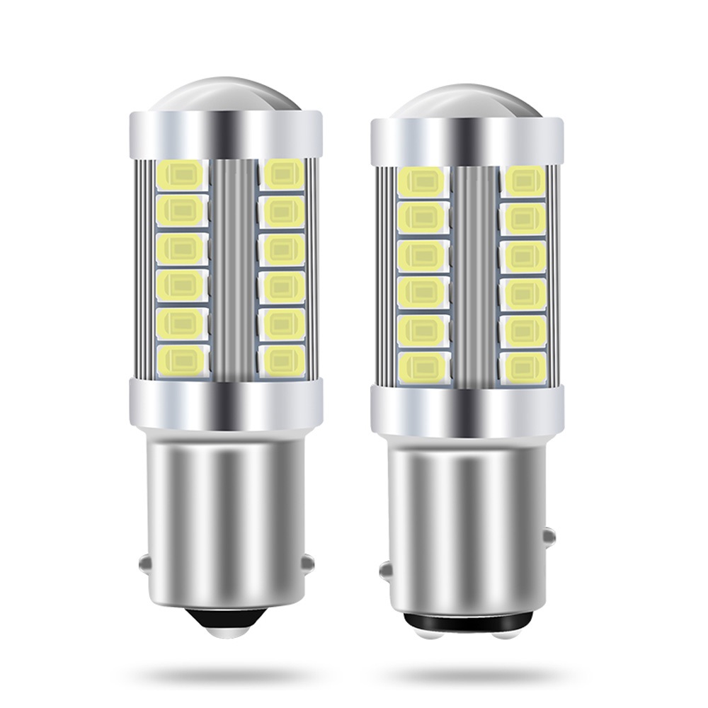 2 ชิ้น 5730 LED 33SMD PY21W P21/5W 1156 Ba15s 1157 Bay15d สําหรับรถยนต์หลอดไฟ LED ไฟเลี้ยว 12V 6000K สีขาวเบรคย้อนกลับที่จอดรถโคมไฟ