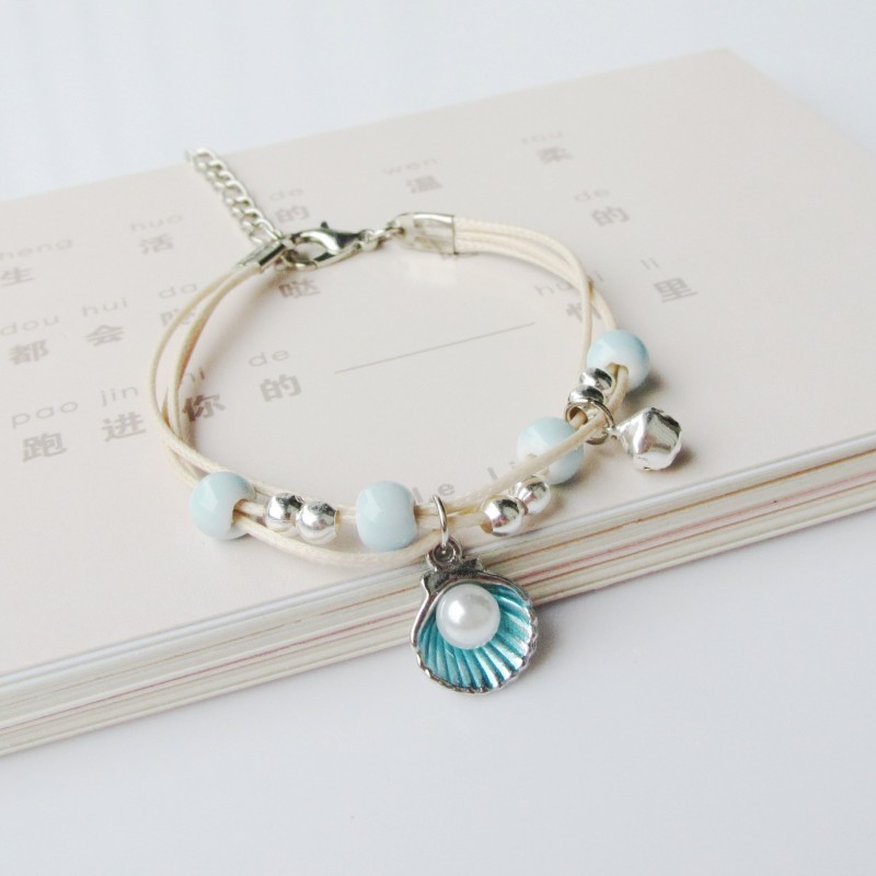 เกาหลีทอสร้อยข้อมือเปลือกหอยปลาดาวหญิงอินนักเรียนน่ารักเพื่อนที่ดีของขวัญ - รูปที่ 4