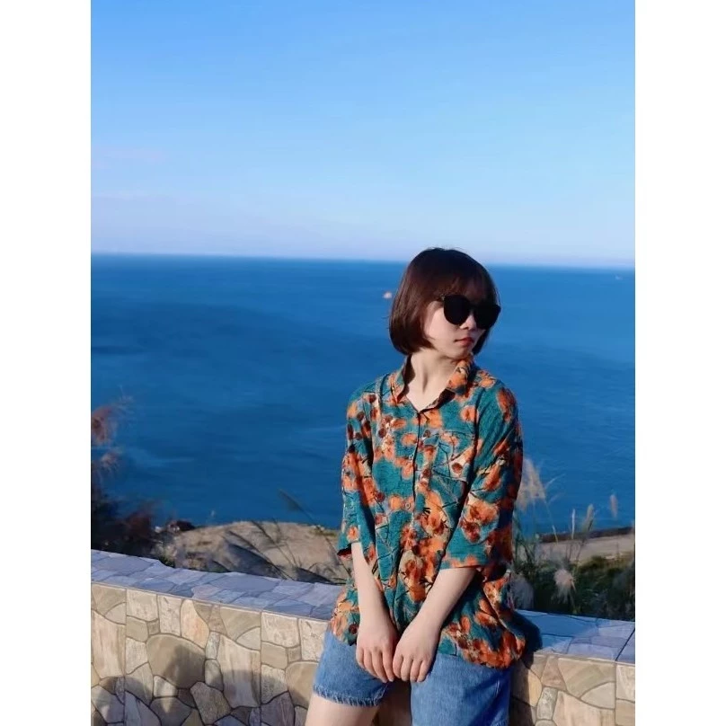 เสื้อสงกรานต์ผู้หญิง ลายฮาวาย ผ้าไหมอิตาลี คอปกแขนสั้น thumbnail 10