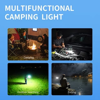 Warsun EB05 800Lumens พลังงานแสงอาทิตย์ LED Camping Light USB ชาร์จ Super Bright Dual Source เต็นท์แบบพกพาพร้อมตะขอสําหรับเดินป่ากลางแจ้งบ้านฉุกเฉิน