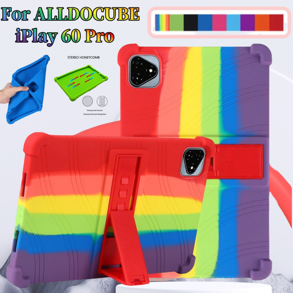 สําหรับ ALLDOCUBE iPlay 60 Pro ซิลิคอนฝาครอบป้องกันการตก iPlay60 60Pro ซิลิคอนอ่อนขาตั้งเกราะป้องกัน