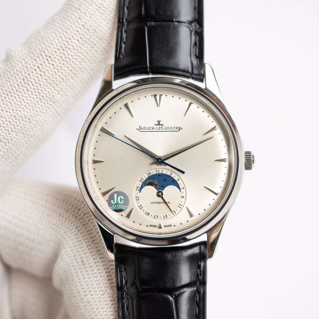 นาฬิกาอัตโนมัติผู้ชายธุรกิจดั้งเดิมของสวิส Moonphase Master series หนังแท้นาฬิกาจักรกลกันน้ํา