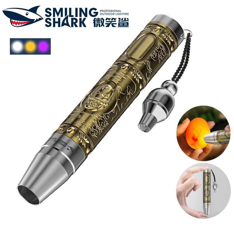 SmilingShark ZYD213 ไฟฉาย led Jad สำหรับการประเมินเครื่องประดับหยก การฟักไข่ คบเพลิง 3โหมด Type-C ชาร์จใหม่ได้ สำหรับตรวจสอบธนบัตรและระบุสมบัติ
