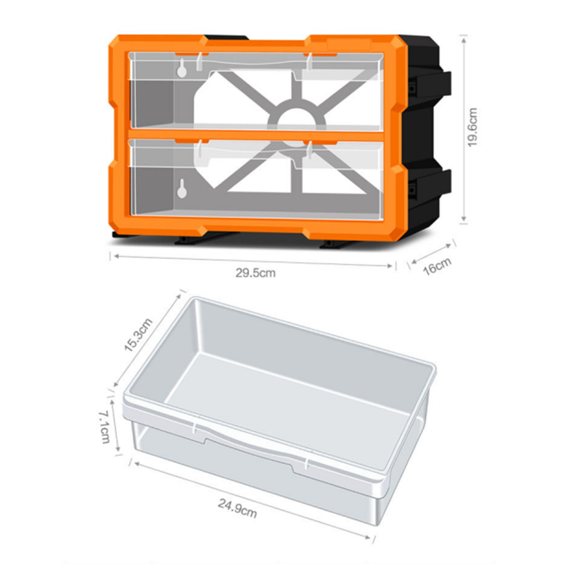 กล่องเครื่องมือ กล่องเก็บชิ้นส่วนพลาสติก กล่องฮาร์ดแวร์หลายช่อง - รูปที่ 5
