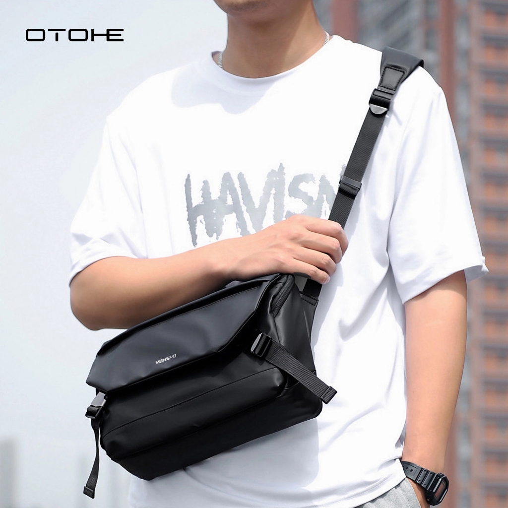 OTOHE ผู้ชาย ค โรสบอดี กระเป๋าแฟชั่นกระเป๋าสะพายความจุขนาดใหญ่สลิงกระเป๋าที่เรียบง่ายสบายๆกีฬาถนนกระเป๋าสําหรับนักเรียนวัยรุ่น