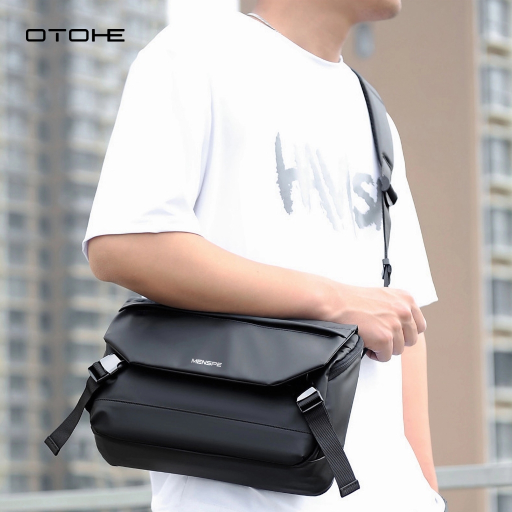 OTOHE ผู้ชาย ค โรสบอดี กระเป๋าแฟชั่นกระเป๋าสะพายความจุขนาดใหญ่สลิงกระเป๋าที่เรียบง่ายสบายๆกีฬาถนนกระเป๋าสําหรับนักเรียนวัยรุ่น