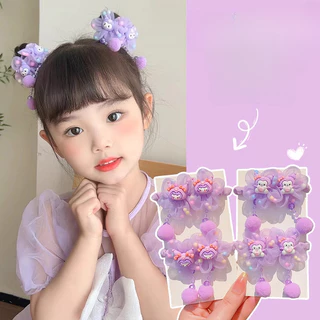 เด็กการ์ตูนคุโรมิถักผูกผมบอลหัวผมหางม้าสูงยางรัดเครื่องประดับผม