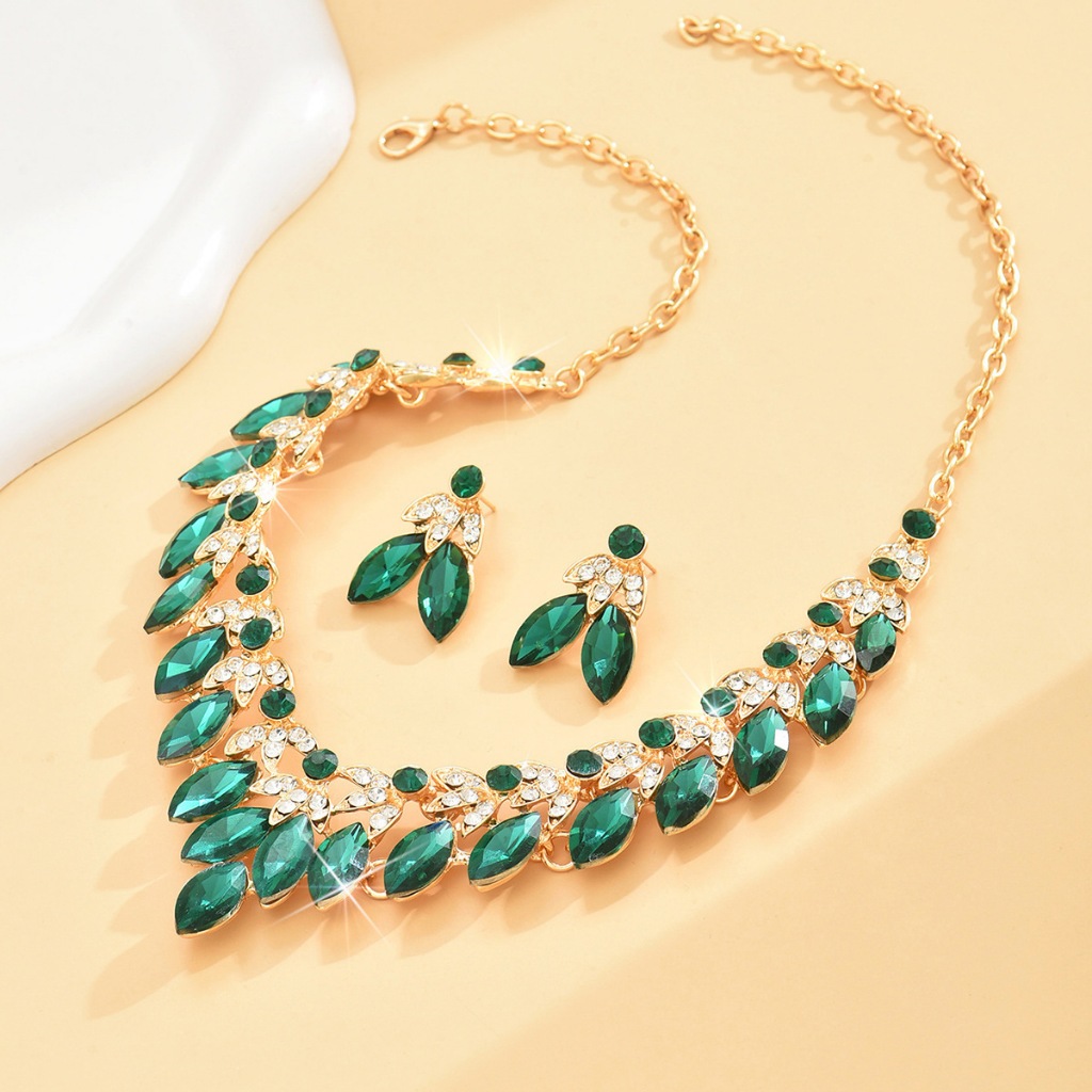 สุภาพสตรีสร้อยคอต่างหูชุดโลหะสร้อยคอต่างหูชุดเครื่องประดับทุกวันงานแต่งงานเครื่องประดับ - รูปที่ 6