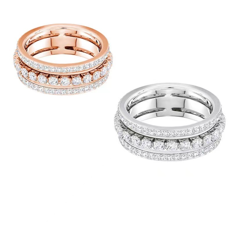 SWAROVSKI สวารอฟสกี้ (ใหม่)แฟชั่นผู้หญิงแหวน ส925เงินสเตอร์ลิงเพชรเต็มส่องแสงแหวนสามแหวนองค์ประกอบหญิงคริสตัลเปลี่ยนแหวนลูกปัดของขวัญวันวาเลนไทน์ของขวัญวัน ราคา ถูกที่สุด ดีลบีเคเค แกลเลอรีภาพที่ 5