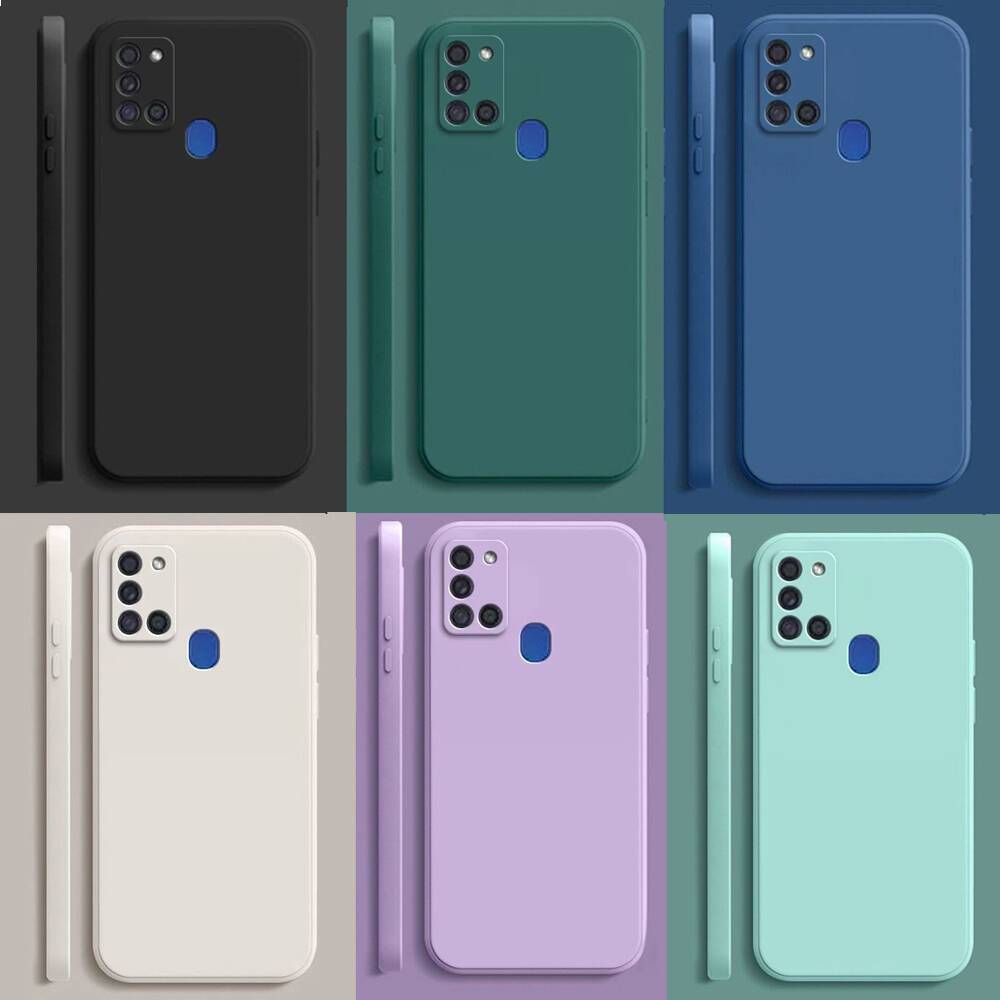 สําหรับ Samsung Galaxy A21S กรณีสีลูกกวาด Matte Soft TPU ซิลิโคนเคสโทรศัพท์สําหรับ Samsung A21S ปกหลัง Shell