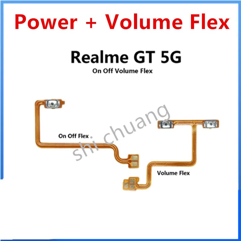 สําหรับrealme GT 5G ( RMX2202 ) สวิตช์ปุ่มเปิดปิดและระดับเสียง Key Flex Cable Ribbonสําหรับซ่อมปริมาณOff