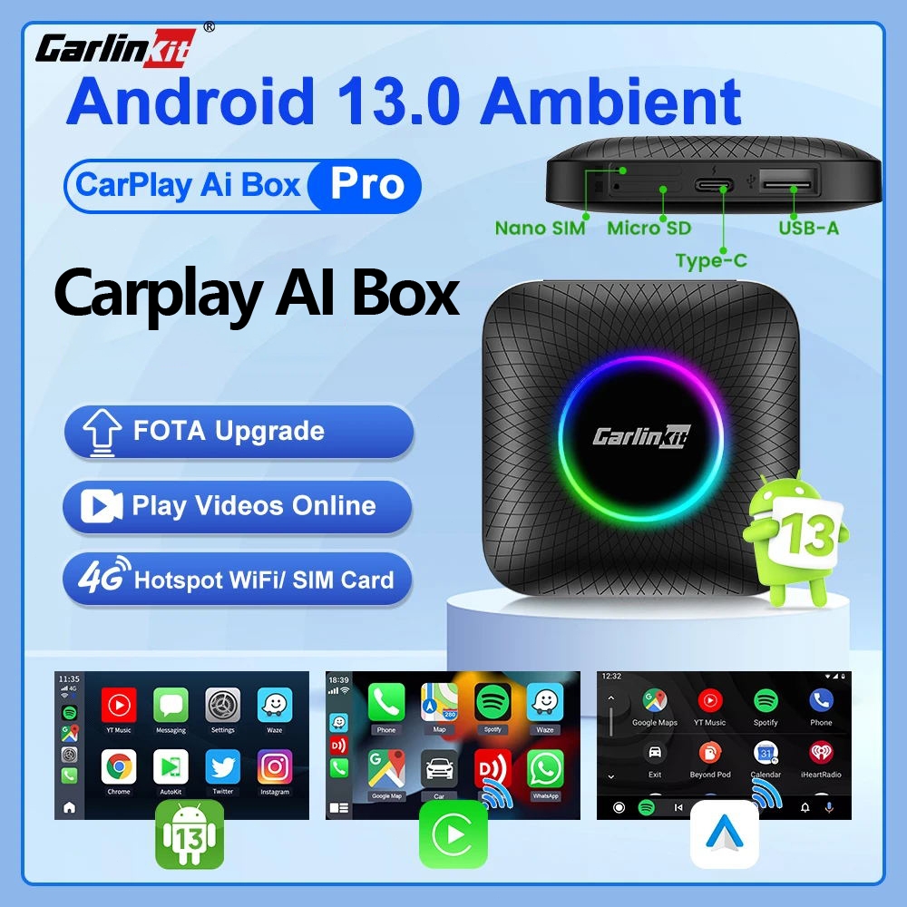 Carlinkit Carplay ai BOX wireless carplay ไร้สาย android box carplay ai box android 11 2+16GB QCM2290 YouTube Netflix IPTV 4G LTE