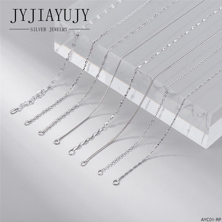 Jyjiayujy 100% เงินสเตอร์ลิง S925 40 + 5 ซม.สร้อยคอ Hypoallergenic 1 มม.การออกแบบที่แตกต่างกันเกาหลี