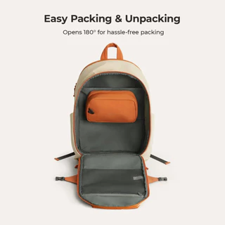 BAGSMART 25L 180 °เปิดกระเป๋าเป้สะพายหลังเดินทาง Clamshell กระเป๋าเป้สะพายหลังคอมพิวเตอร์ 15.6 นิ้ว กระเป๋าเป้สะพายหลังกีฬา