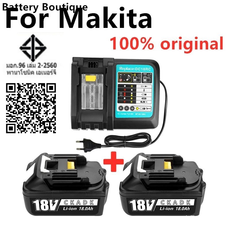 100% Original แบตเตอรี่ลิเธียมไอออน 18V18000mAh BL1860 BL1830 สําหรับ Makita 18v BL1840 BL19