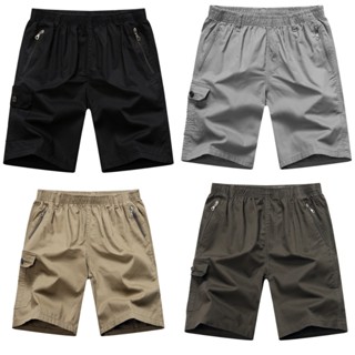 ProMan-กางเกงขาสั้นชุดทํางานของผู้ชาย  ขากว้าง  สีเดียว  รัด…