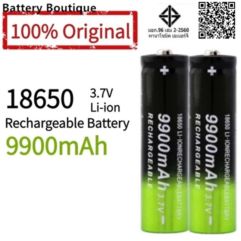 ใหม่ 18650 แบตเตอรี่ลิเธียม 3.7V 9900mAh ไฟฉาย LED แบบชาร์จไฟได้ Li-ion