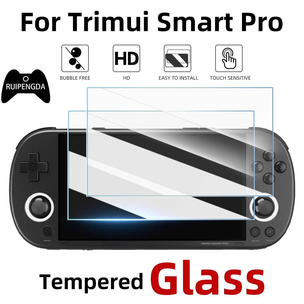 กระจกนิรภัยสําหรับ Trimui Smart Pro เกมคอนโซลฟิล์มป้องกันหน้าจอ 9H Hard Anti-Scratch Glass อุปกรณ์เสริมสําหรับเล่นเกม