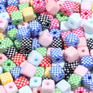 10ชิ้น/ถุงอะคริลิสแควร์สีกระดานหมากรุกลูกปัดตรงหลุมสแควร์หลว…