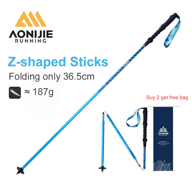 Aonijie E4202 ไม้เท้าเดินป่า แบบพับได้ อลูมิเนียมอัลลอย น้ําหนักเบา ล็อกเร็ว