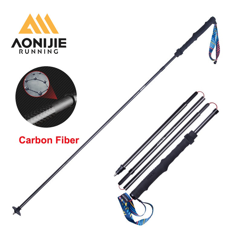 Aonijie ไม้เท้าเดินป่า คาร์บอนไฟเบอร์ น้ําหนักเบา พับได้ สําหรับผู้ชาย และผู้หญิง E4204