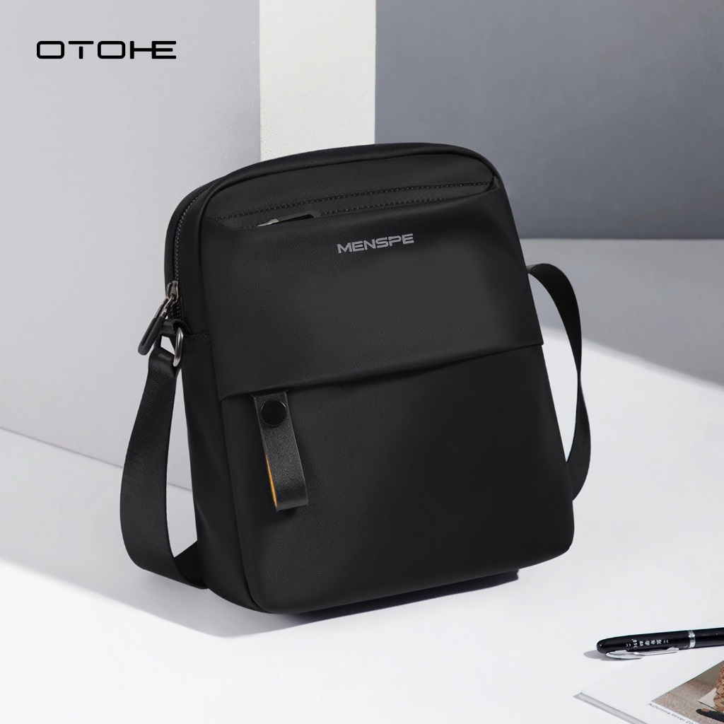 OTOHE กระเป๋าสะพายชาย Casual Cross Body กระเป๋ากระเป๋ากันน้ํา PU LeatherSport Street กระเป๋าสําหรับเดินทางกลางแจ้ง