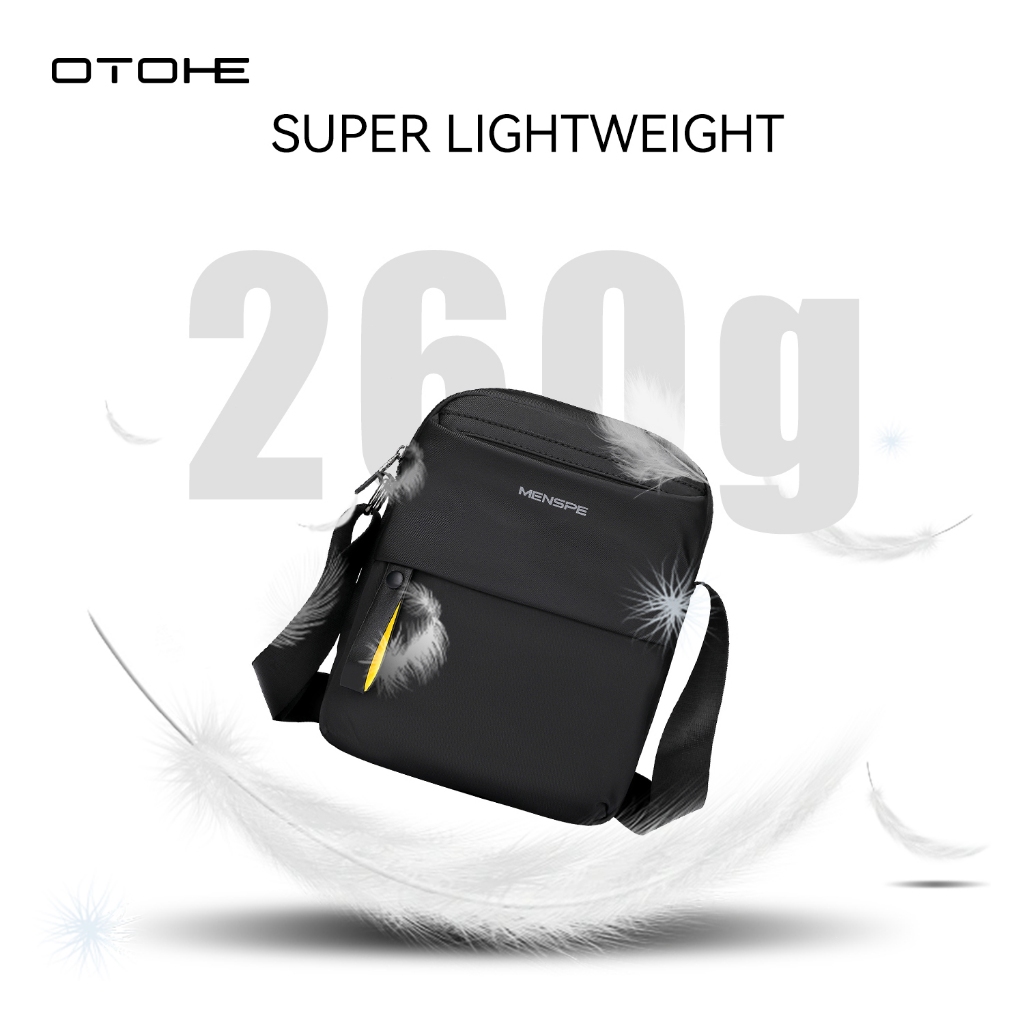 OTOHE กระเป๋าสะพายชาย Casual Cross Body กระเป๋ากระเป๋ากันน้ํา PU LeatherSport Street กระเป๋าสําหรับเดินทางกลางแจ้ง