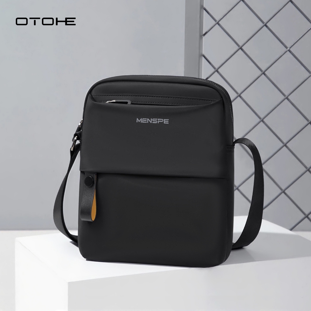 OTOHE กระเป๋าสะพายชาย Casual Cross Body กระเป๋ากระเป๋ากันน้ํา PU LeatherSport Street กระเป๋าสําหรับเดินทางกลางแจ้ง