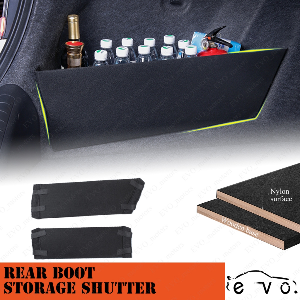 สําหรับ 2005 - 2024 Honda Civic ด้านหลัง Boot Storage Shutter 8-11th Civic ด้านหลังกล่องเก็บ Organizer ไม้ไนลอน Flocked วัสดุ