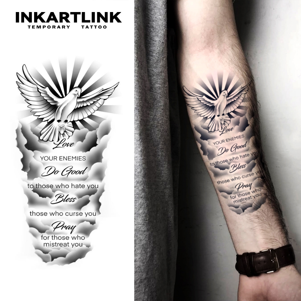 Inkartlink Peaceful Dove กันน้ํา 15 วัน, รอยสักเฮนน่าชั่วคราว, รอยสักปลอม, รอยสักวิเศษกึ่งถาวรสําหรับข้อมือ