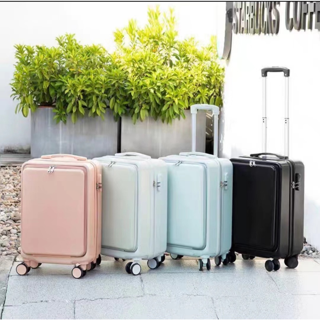 【สต็อกไทยพร้อมส่ง】กระเป๋าลาก 20/24/26นิ้ว กระเป๋าเดินทางฝาเปิดด้านหน้า เวอร์ชั่นเกาหลี น้ำหนักเบา ลากขึ้นเครื่อง ใส่โน๊ตบุ๊ค