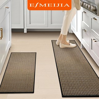 EMEIJIA Kitchen Floor Mat Non-Slip Linen Carpet Water Absorption