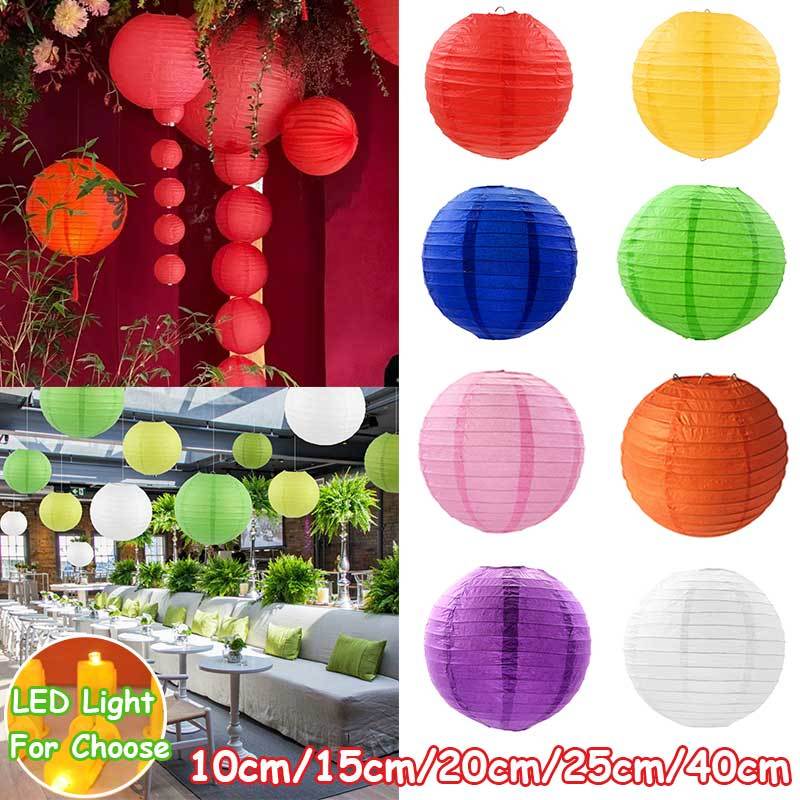จีน/ญี่ปุ่นรอบกระดาษโคมไฟวันเกิดงานแต่งงานปีใหม่ตกแต่งคริสต์มาสของขวัญหัตถกรรม ทําเอง หลากสี แขวนโคมไฟพรรคซัพพลาย