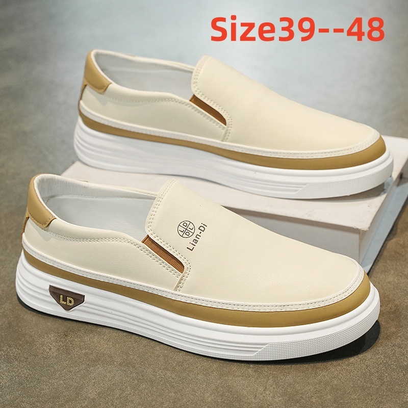 ขนาด 39-48 รองเท้าหุ้มส้นผู้ชายใส่สบายๆ รองเท้าหนังloafer 45 46 47  boat shoes