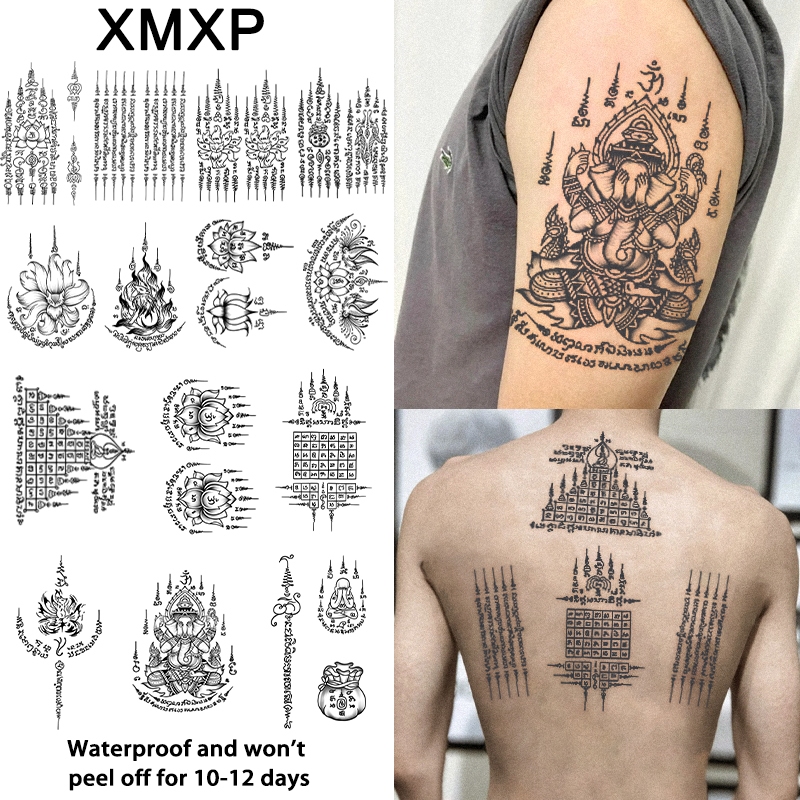 คัมภีร์ สติ๊กเกอร์รอยสักชั่วคราว 15 วัน กันน้ํา ติดทนนาน กึ่งถาวร ชาย หญิง