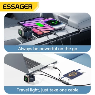 Essager Type-C To C+L+ watch Wireless 3 in 1 สายชาร์จใช้งานร่วมกับ ip 5-16 Series, Ap watch Series,Android,แล็ปท็อป