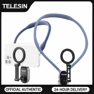 Telesin Mobile phone 2.0 neck bracket  Suitable for all mobile phones วงเล็บแขวนคอ ที่วางโทรศัพท์มือถือ แบบคล้องคอ พร้อมที่วางโทรศัพท์ แบบแม่เหล็ก ปลดเร็ว ปรับได้หลายมุม พร้อมสายคล้อง และแหวนโลหะ สําหรับ iPhone 15 14 13 12 Android Smar