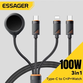 Essager Type-C To C+L+ watch Wireless 3 in 1 สายชาร์จใช้งานร่วมกับ ip 5-16 Series, Ap watch Series,Android,แล็ปท็อป