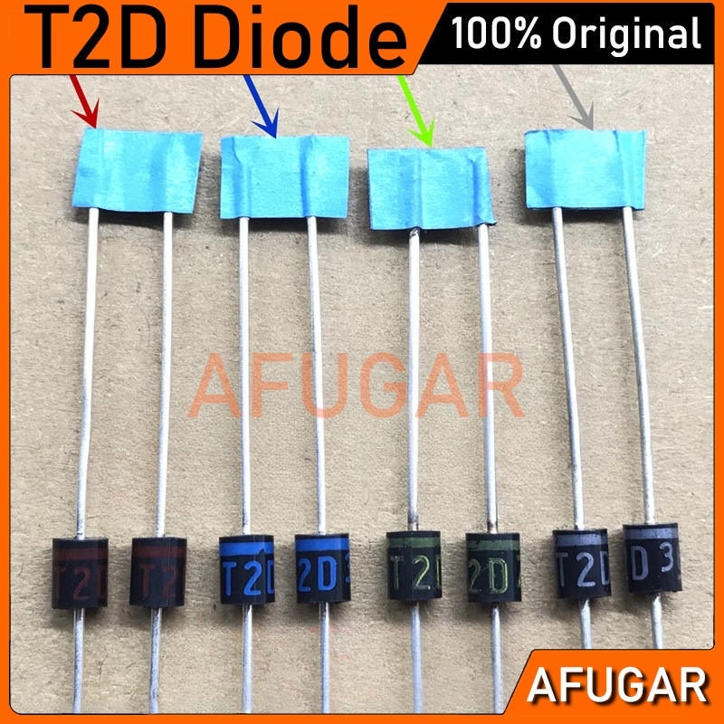T2D Diode 5 ชิ้นเครื่องหมาย T2D** สีแดงสีฟ้าสีขาวสีเขียวสีเหลืองเงินพลาสม่าพาวเวอร์ซัพพลายไดโอด pxb8