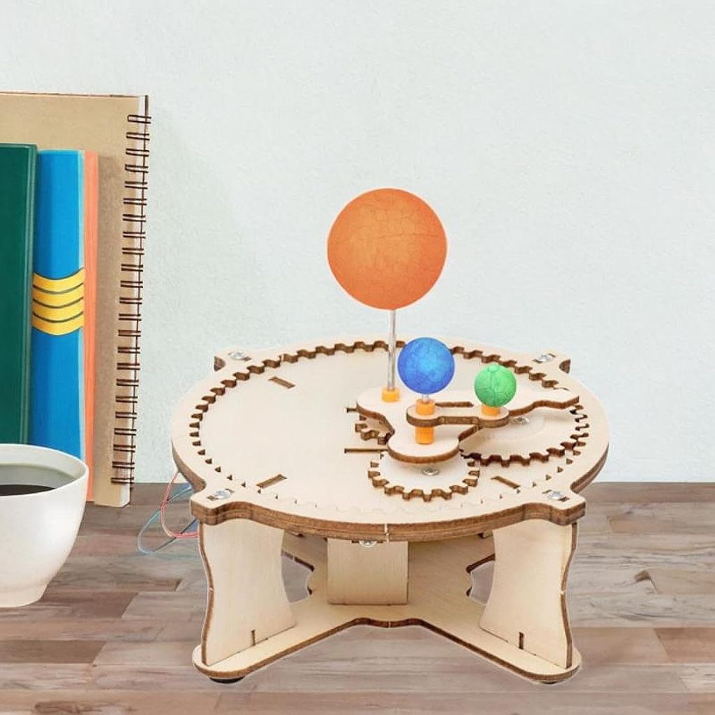 Diy พลังงานแสงอาทิตย์ระบบชุดปริศนาไม้ชุดประกอบ Sun Earth Moon Planet การศึกษาวิทยาศาสตร์ของเล่นสําหรับเด็ก