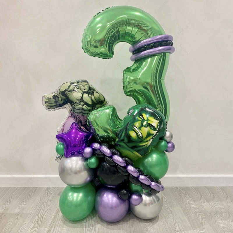 46pc Disney Hulk Hero Theme บอลลูน Baby Shower ตกแต่งวันเกิด Party Decors Avengers Theme ของเล่นเด็กของขวัญ Air Globos