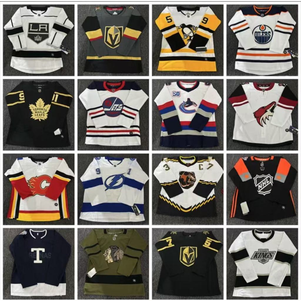 Retro Hockey Jersey Hockey Jersey เสื้อฮิปฮอปอินเทรนด์ปักเสื้อแขนยาวขนาดบวก