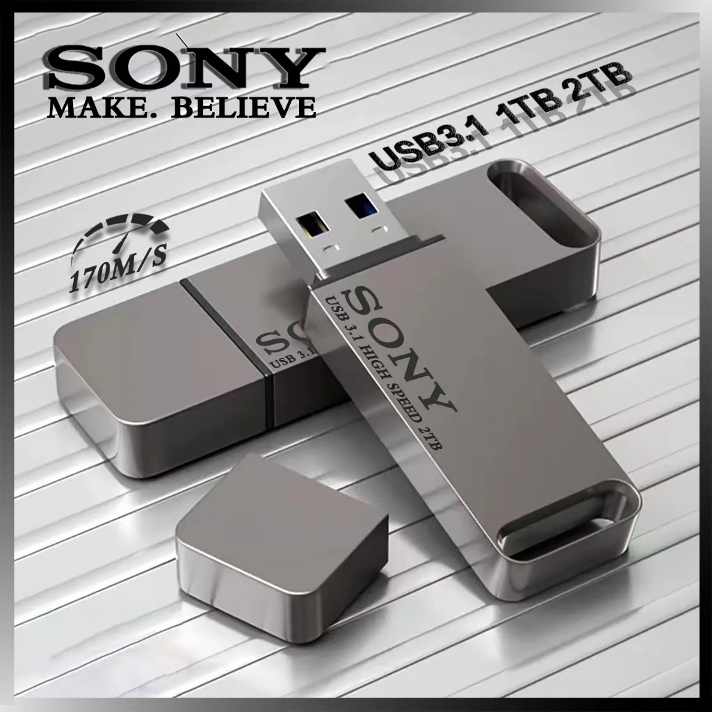Sony ความเร็วสูง Pendrive 2TB USB แฟลชไดรฟ์ 1TB โลหะ Pendrive 512GB 256GB แบบพกพา Memoria USB Stick สําหรับโทรศัพท์ Xiaomi