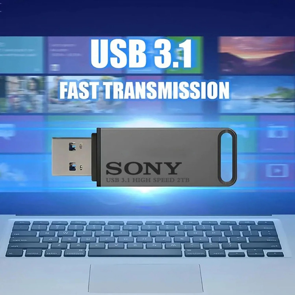 Sony ความเร็วสูง Pendrive 2TB USB แฟลชไดรฟ์ 1TB โลหะ Pendrive 512GB 256GB แบบพกพา Memoria USB Stick สําหรับโทรศัพท์ Xiaomi