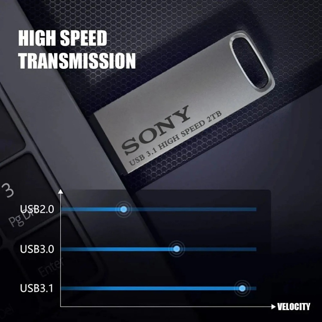 Sony ความเร็วสูง Pendrive 2TB USB แฟลชไดรฟ์ 1TB โลหะ Pendrive 512GB 256GB แบบพกพา Memoria USB Stick สําหรับโทรศัพท์ Xiaomi