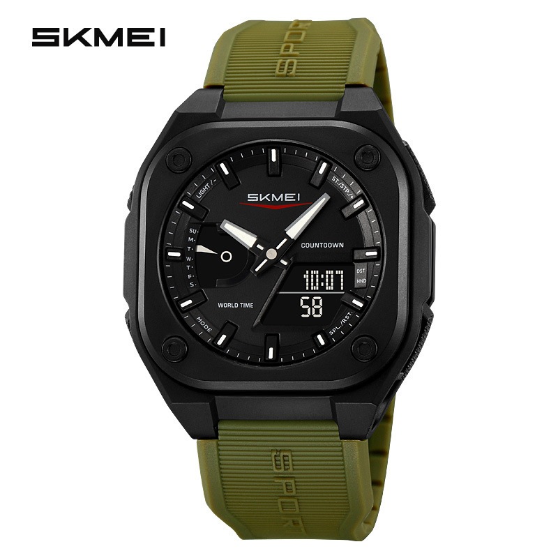 SKMEI สมี 2328 ใหม่นาฬิกาดิจิตอลแฟชั่นกีฬานาฬิกาข้อมือผู้ชายนับถอยหลังเวลากลางวันประหยัดเวลากับ 5นาฬิกาปลุกกันน้ํา 2100 1816 2091