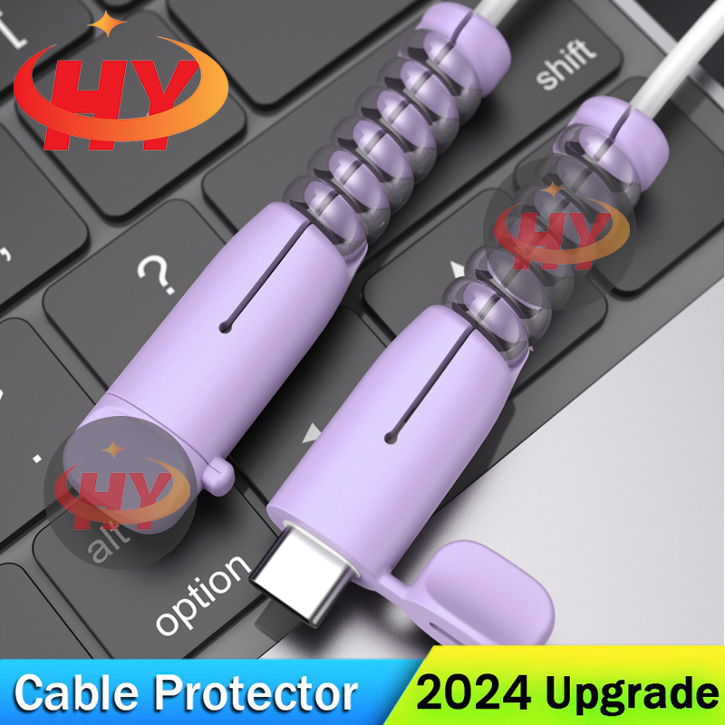 Hy อัพเกรดใหม่ Charger Protector ฝาครอบสายไฟ/ซิลิโคนสายชาร์จ/สายสําหรับ IP-18/20w ประเภท C/USB Android