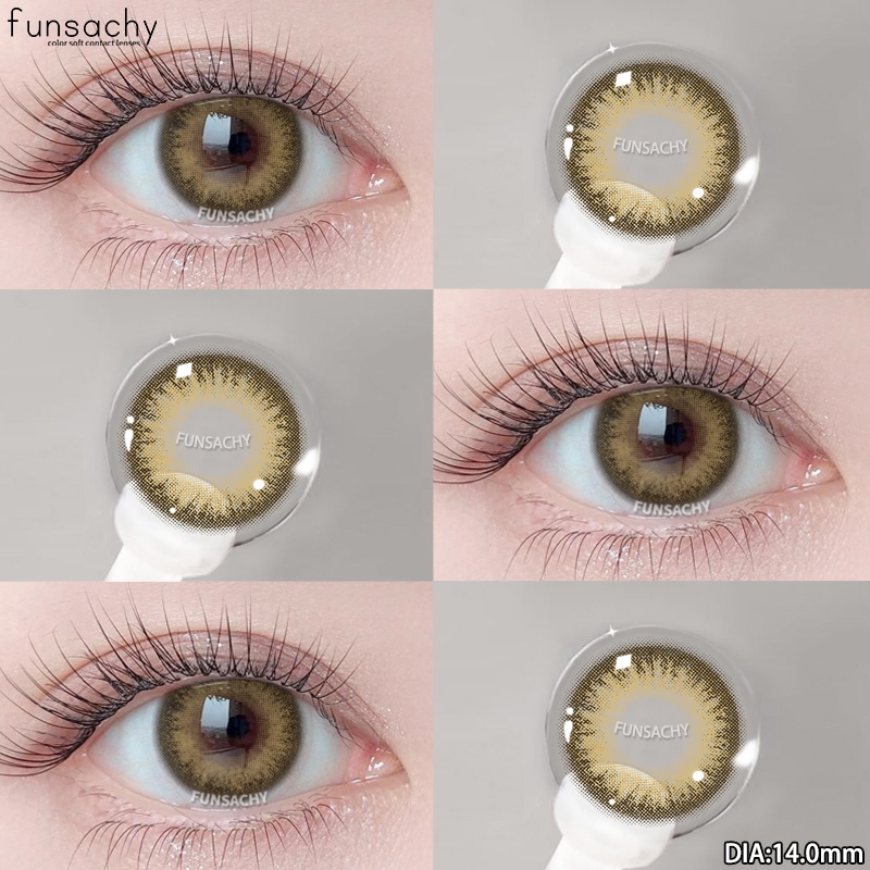 Funschy คอนแทคเลนส์ ขนาดมินิ Surin brown สีน้ำตาล คอนแทคเลนส์สายตา ส่งไวจากไทย