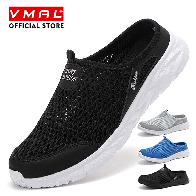 Vmal รองเท้าผ้าใบแบบสวมไม่มีส้นผู้ชายน้ําหนักเบาเป็นพิเศษตาข่ายระบายอากาศรองเท้าลําลองสําหรับเดินง่ายและปิดความสะดวกสบาย 40-47